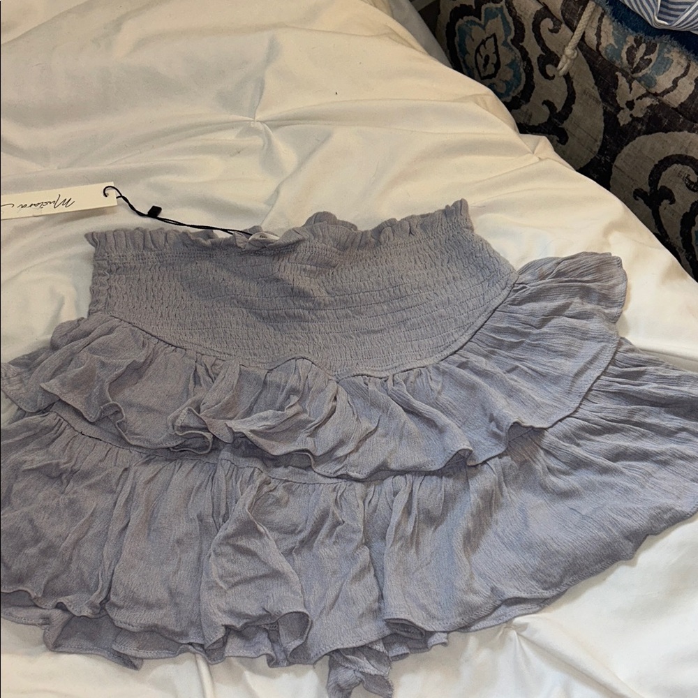 Elegant Gray Ruffled Skirt